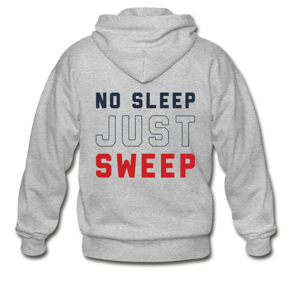 No Sleep Just Sweep Zip Hoodie - heather gray