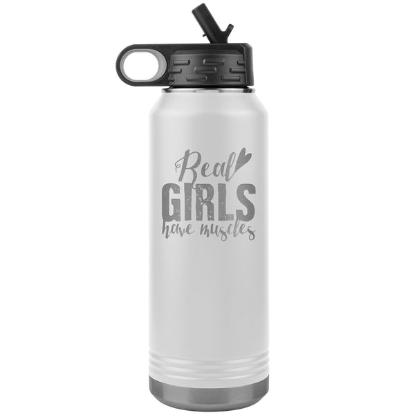 Real girls have muscles Water Bottle Tumbler 32 oz-Jiu Jitsu Legacy | BJJ Store