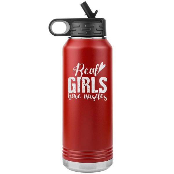 Real girls have muscles Water Bottle Tumbler 32 oz-Jiu Jitsu Legacy | BJJ Store