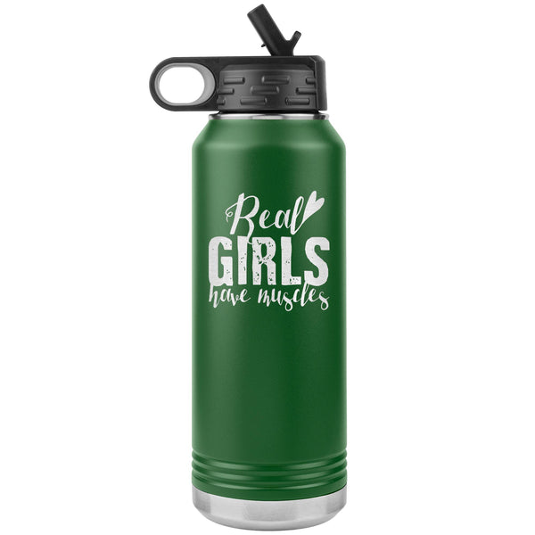 Real girls have muscles Water Bottle Tumbler 32 oz-Jiu Jitsu Legacy | BJJ Store
