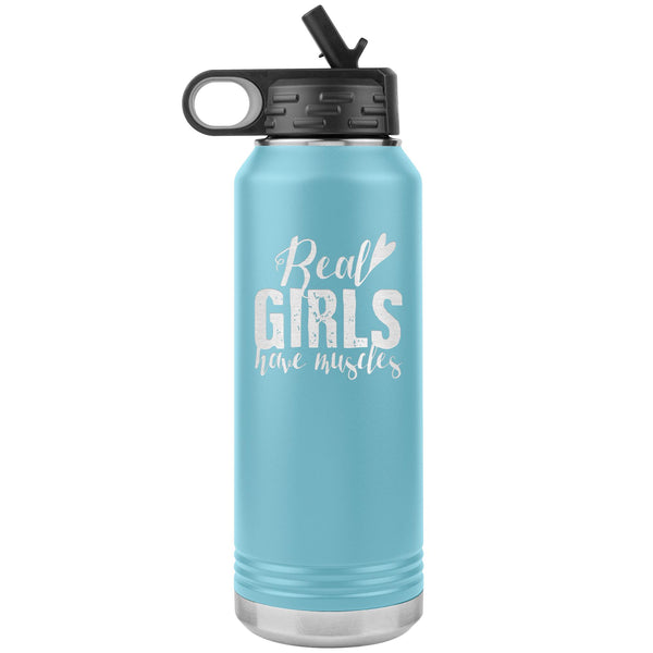 Real girls have muscles Water Bottle Tumbler 32 oz-Jiu Jitsu Legacy | BJJ Store