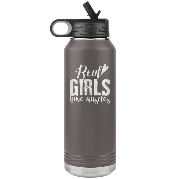 Real girls have muscles Water Bottle Tumbler 32 oz-Jiu Jitsu Legacy | BJJ Store
