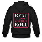 Real Women Roll Zip Hoodie - black