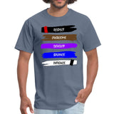 respect, overcome, develop, balance, patience Men's T-shirt - denim