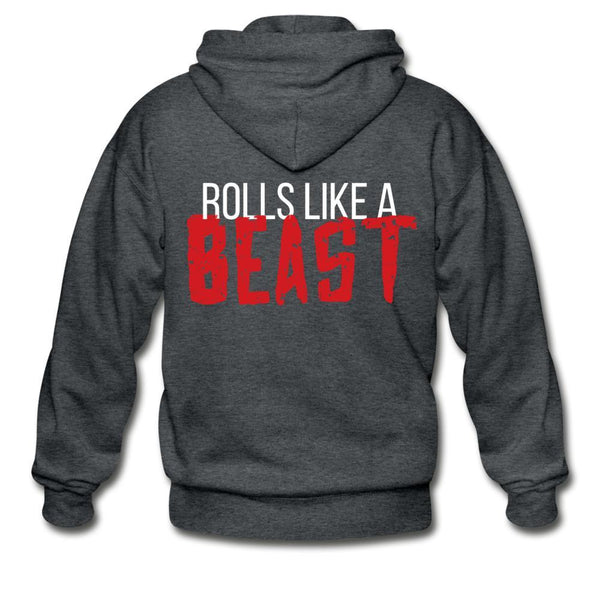 Rolls Like a Beast Zip Hoodie - deep heather