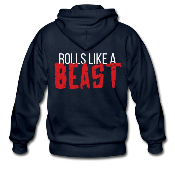 Rolls Like a Beast Zip Hoodie - navy