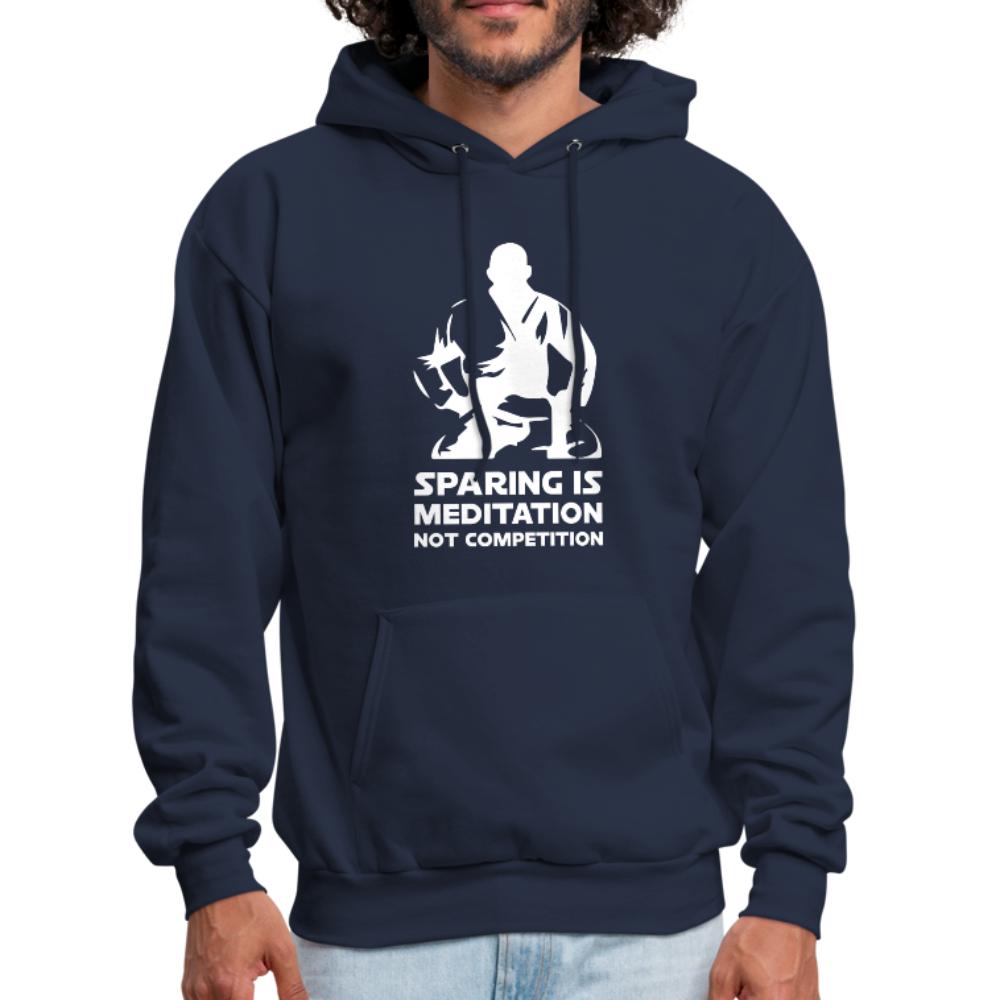 Sparing is Meditation not Competition White Design Men's Hoodie- [option1Jiu Jitsu Legacy | BJJ Apparel and Accessories