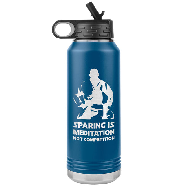 Sparing is Meditation not Competition White Design Water Bottle Tumbler 32 oz-Jiu Jitsu Legacy | BJJ Store