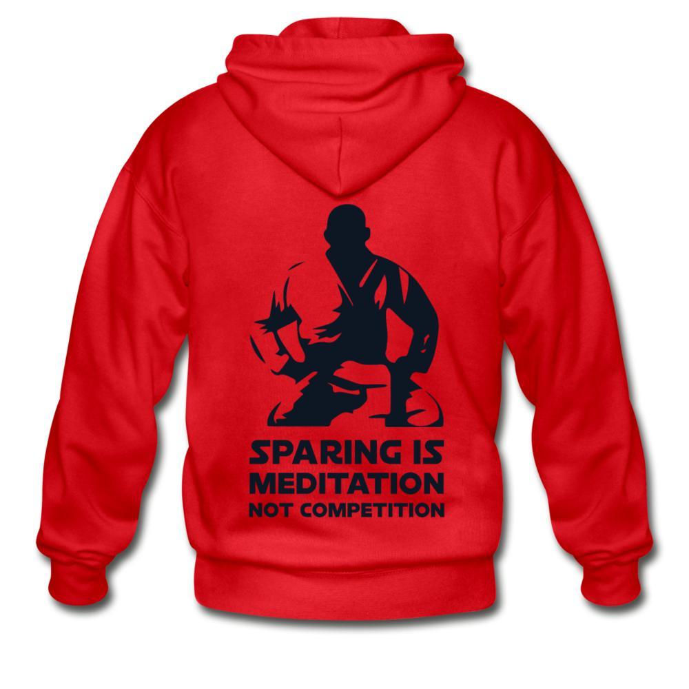 Sparing Is Meditation Not Competition Zip Hoodie - red
