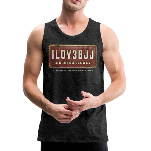 I Love BJJ - Take down, mount and submit Men’s Tank Top - charcoal gray