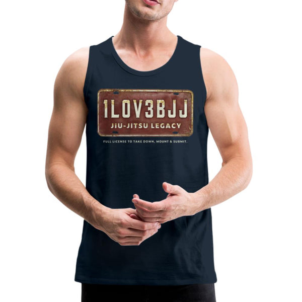 I Love BJJ - Take down, mount and submit Men’s Tank Top - deep navy