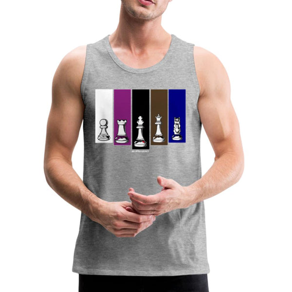 Brazilian Jiu Jitsu Human Chess Men’s Tank Top - heather gray