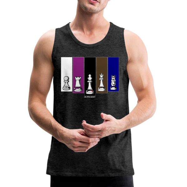 Brazilian Jiu Jitsu Human Chess Men’s Tank Top - charcoal gray