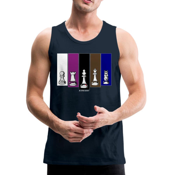 Brazilian Jiu Jitsu Human Chess Men’s Tank Top - deep navy