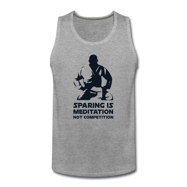 Sparing Is Meditation Not Competition Men’s Tank Top - heather gray