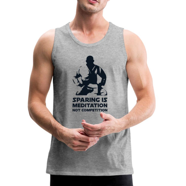 Sparing Is Meditation Not Competition Men’s Tank Top - heather gray