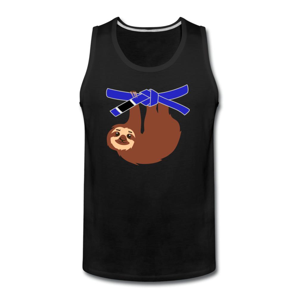 Blue Belt Sloth Men’s Tank Top - black
