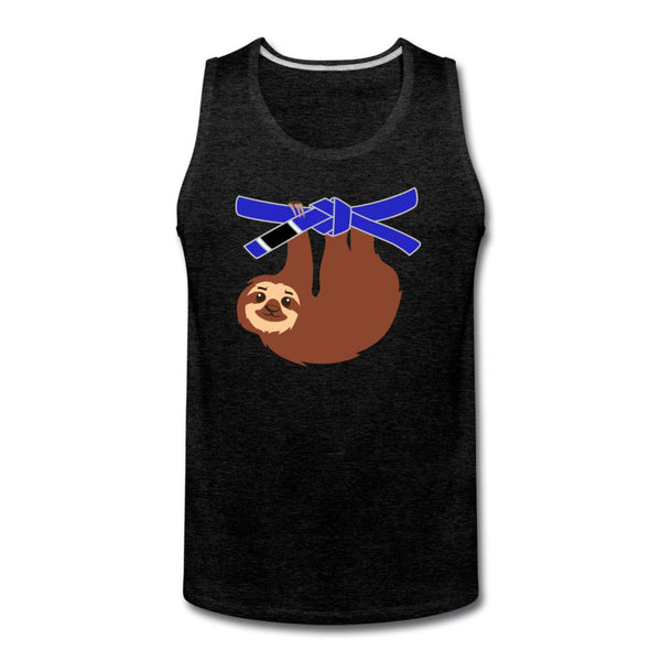 Blue Belt Sloth Men’s Tank Top - charcoal gray