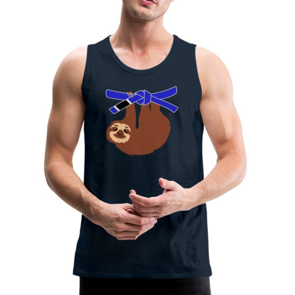 Blue Belt Sloth Men’s Tank Top - deep navy