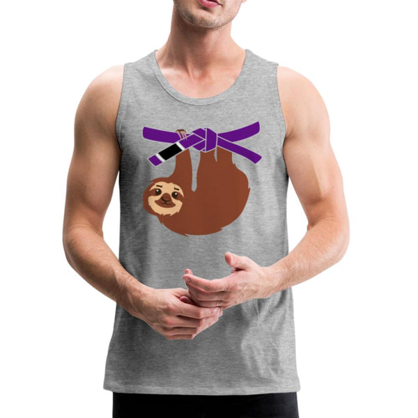 Purple Belt Sloth  Men’s Tank Top - heather gray