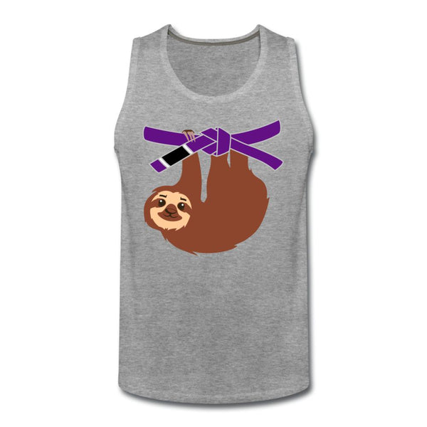 Purple Belt Sloth  Men’s Tank Top - heather gray