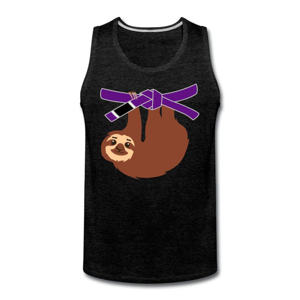 Purple Belt Sloth  Men’s Tank Top - charcoal gray