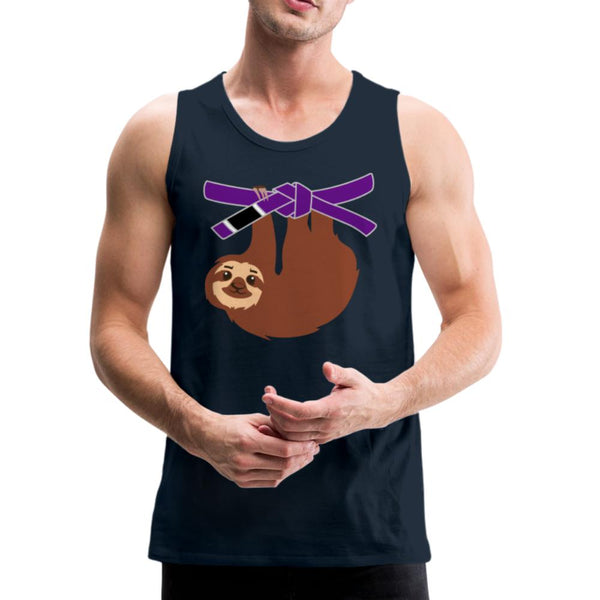 Purple Belt Sloth  Men’s Tank Top - deep navy
