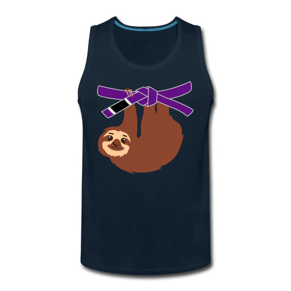 Purple Belt Sloth  Men’s Tank Top - deep navy