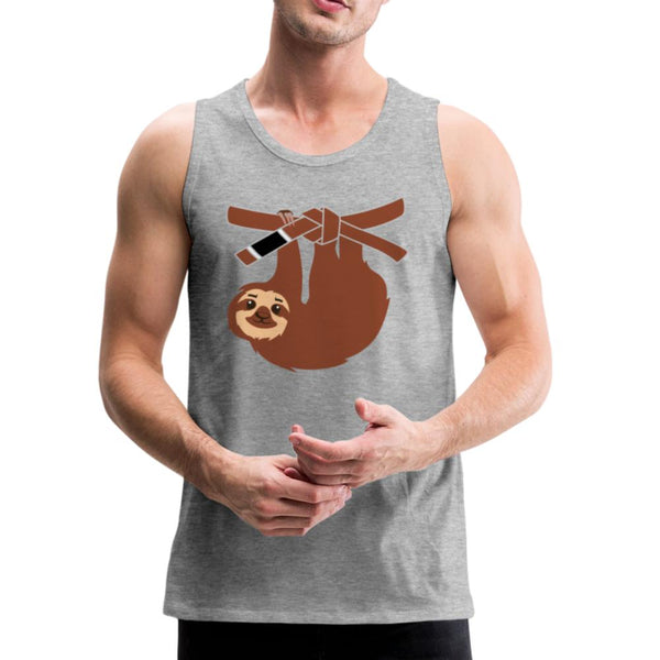Brown Belt Sloth  Men’s Tank Top - heather gray