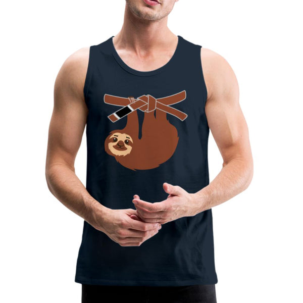Brown Belt Sloth  Men’s Tank Top - deep navy