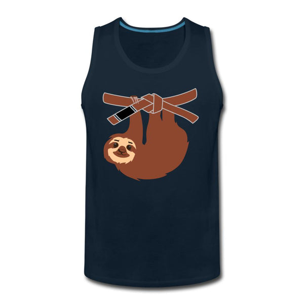 Brown Belt Sloth  Men’s Tank Top - deep navy