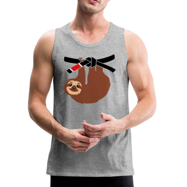 Black Belt Sloth Men’s Tank Top - heather gray