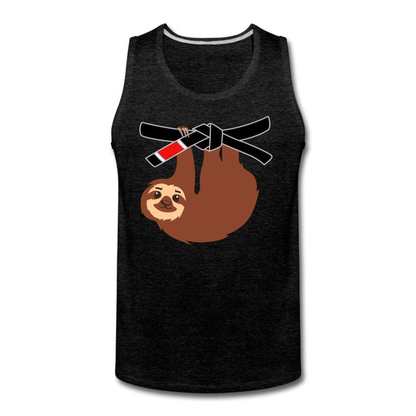 Black Belt Sloth Men’s Tank Top - charcoal gray