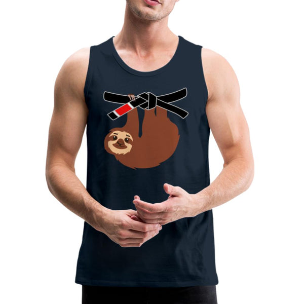 Black Belt Sloth Men’s Tank Top - deep navy