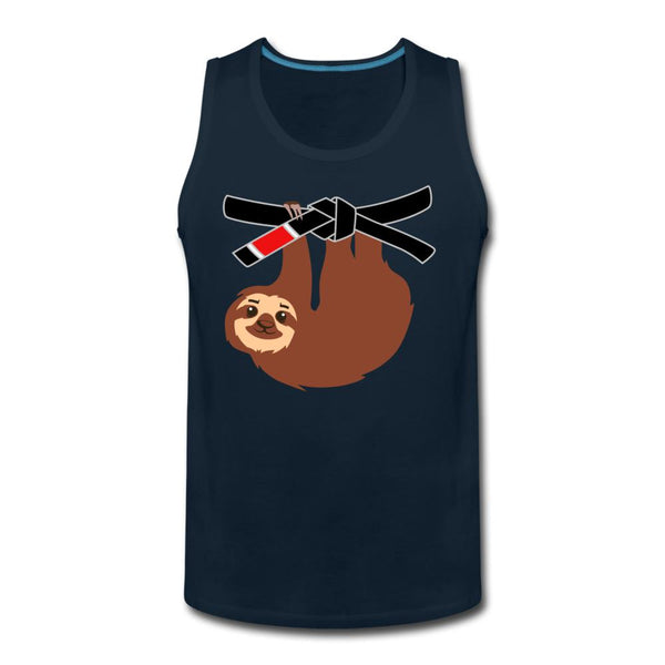 Black Belt Sloth Men’s Tank Top - deep navy
