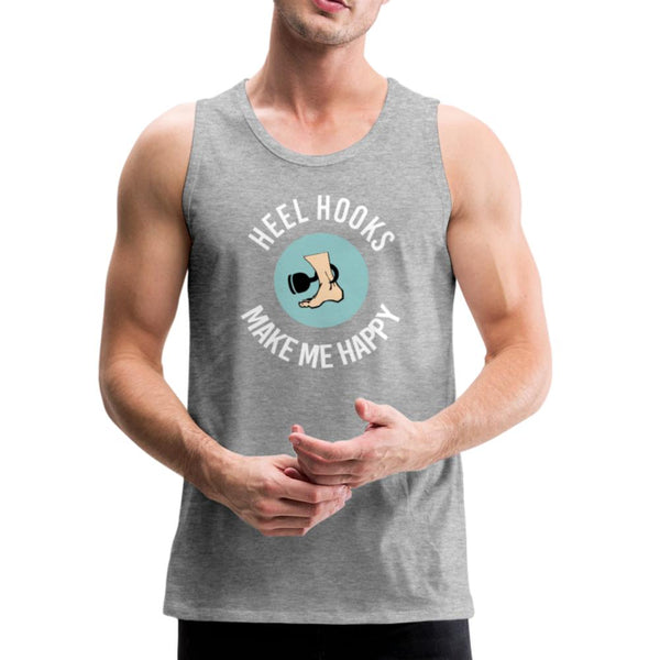 Heel Hooks Make Me Happy Men’s Tank Top - heather gray