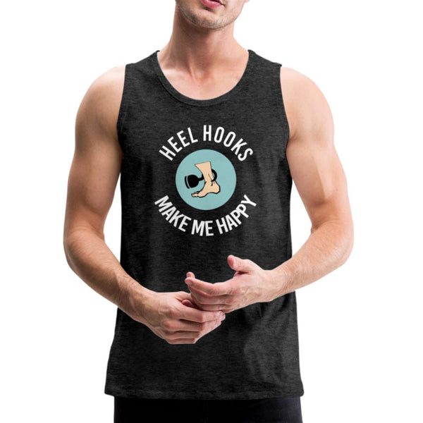 Heel Hooks Make Me Happy Men’s Tank Top - charcoal gray