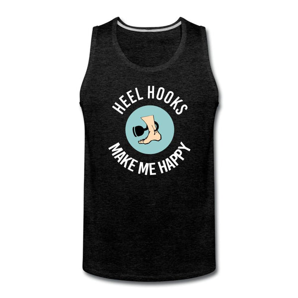 Heel Hooks Make Me Happy Men’s Tank Top - charcoal gray