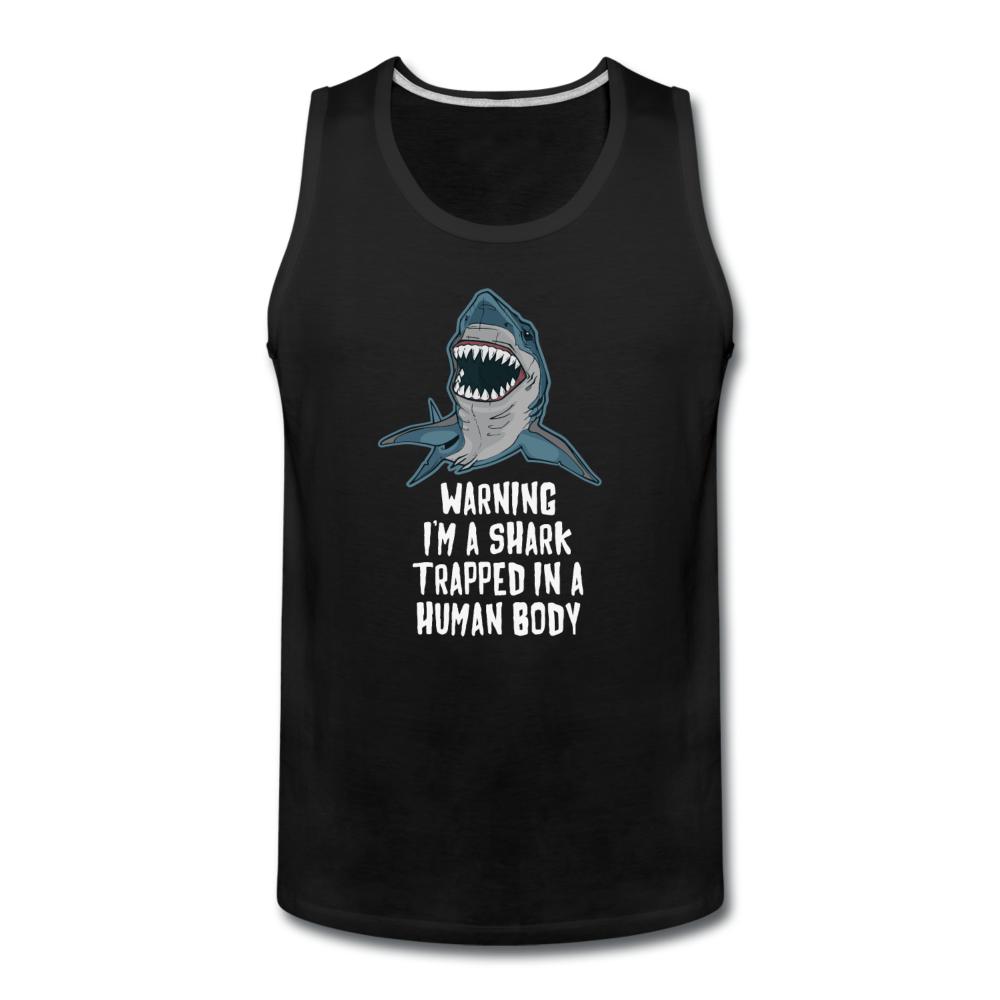 I Am a Shark Trapped in Human Body  Men’s Tank Top - black