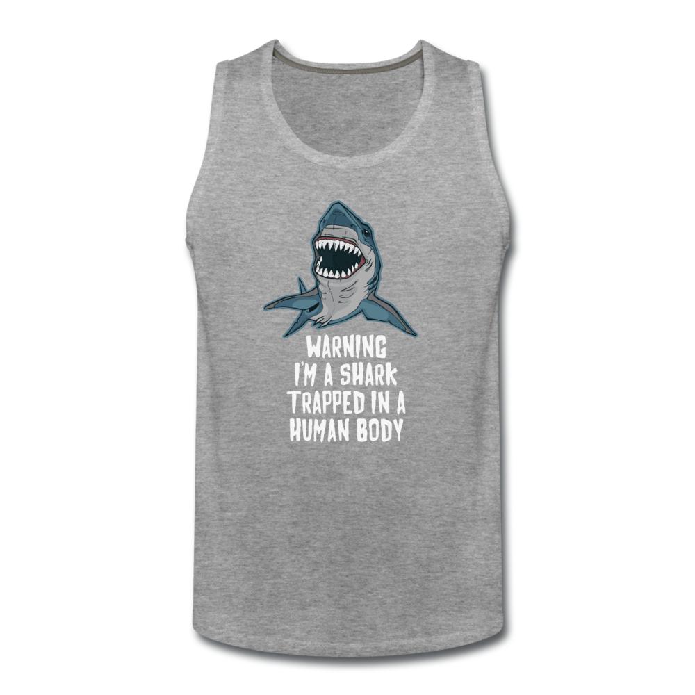 I Am a Shark Trapped in Human Body  Men’s Tank Top - heather gray