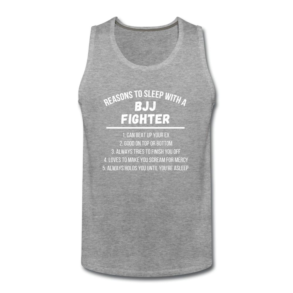 Reasons to Sleep With BJJ Fighter Men’s Tank Top - heather gray