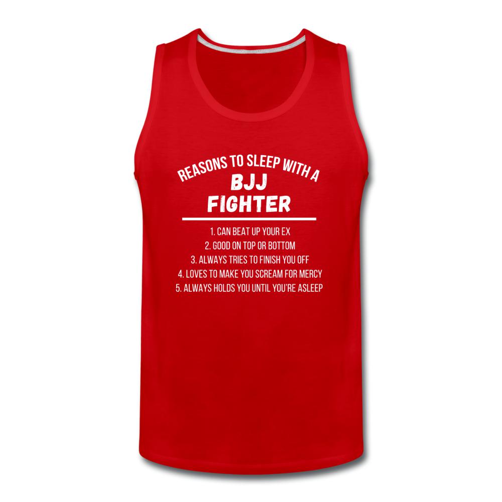Reasons to Sleep With BJJ Fighter Men’s Tank Top - red