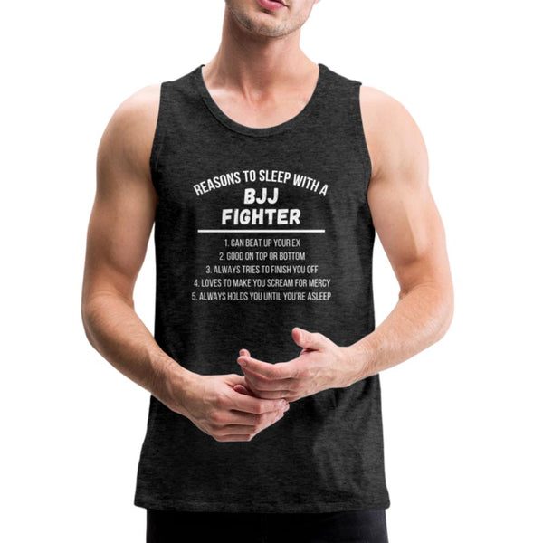 Reasons to Sleep With BJJ Fighter Men’s Tank Top - charcoal gray