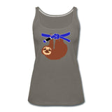 Blue Belt Sloth Women’s Tank Top - asphalt gray