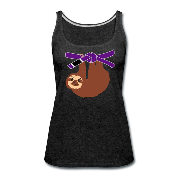 Purple Belt Sloth  Women’s Tank Top - charcoal gray