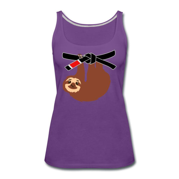 Black Belt Sloth Women’s Tank Top - purple