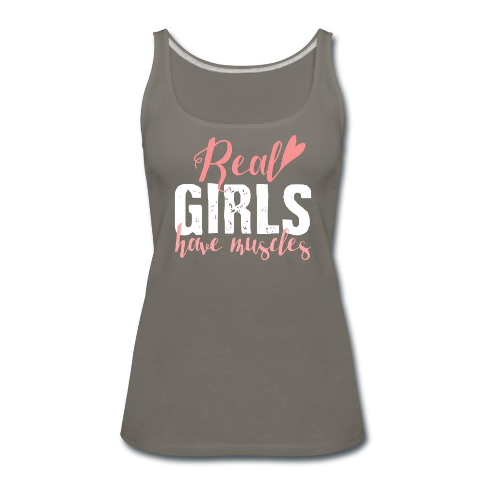 Real Girls Have Muscles Women’s Tank Top - asphalt gray