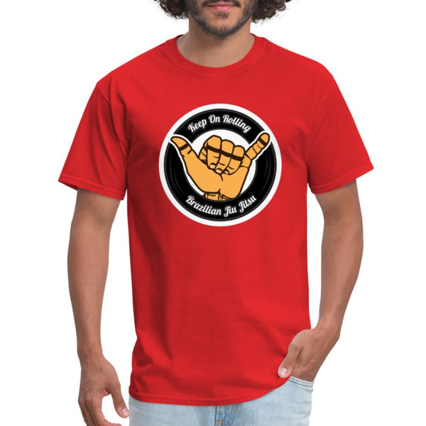 Keep On Rolling Black Unisex Classic T-Shirt - red