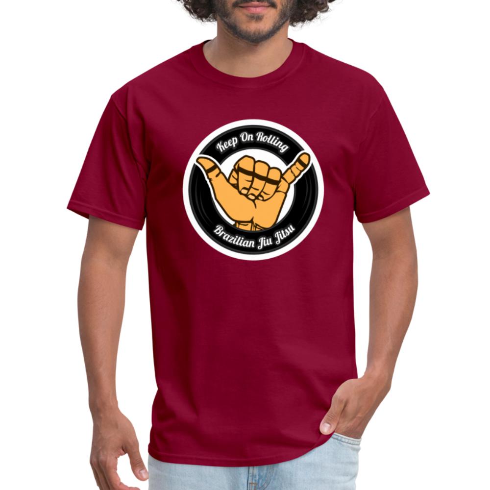 Keep On Rolling Black Unisex Classic T-Shirt - burgundy