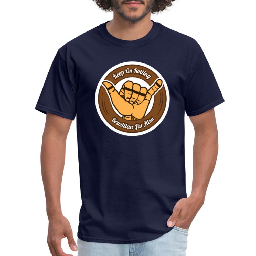 Keep On Rolling Brown Belt Unisex Classic T-Shirt - navy